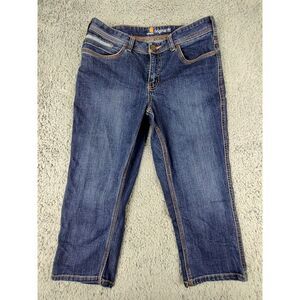Carhartt Original Fit Jeans Women's Size 10 Cropped Med Wash Short Denim